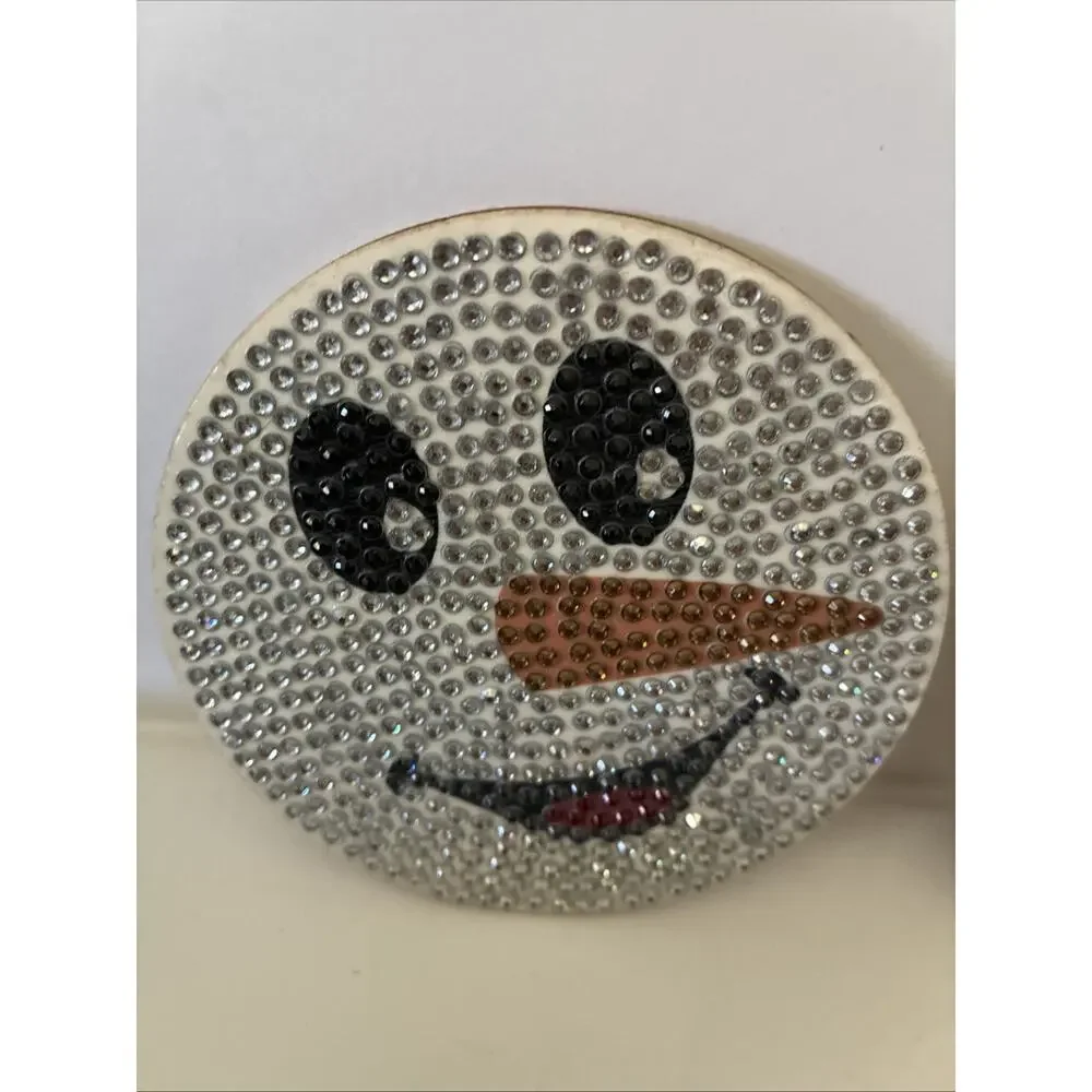 Handmade Diamond Dot Snowman Coaster Set Of 8